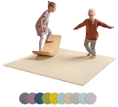 Ehrenkind® Made in Germany Anti-Rutsch Krabbelmatte Oeko-Tex Matten | Spielmatte Baby | Größe 180x180cm BEIGE