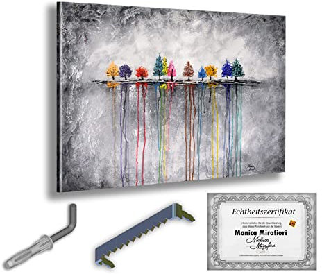 Monica Mirafiori I 100% HANDGEMALT I Gemälde My Tress 90x60cm | Gemälde Handgemalt | Acrylgemälde | Sehr Großes Acrylbild I Moderne Kunst I Kunstbilder