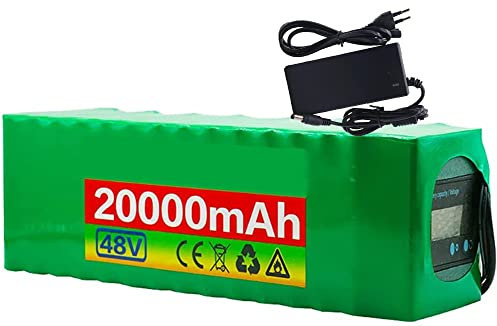 1000W Batteria Litio Ad Alta Potenza Della Batteria, 48V 20Ah Batteria Per Bicicletta Elettrica, 20000Mah Batteria Ad Alta Capacità, Per Scooter Elettrico Elettrica Da E-Bike 48V 20Ah