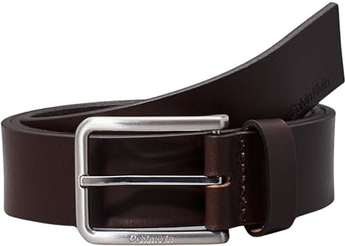 Calvin Klein Herren Gürtel Ledergürtel, Braun (Dark Brown), 95 cm