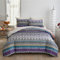 Bettdecke 220x240 cm Bohemian Sommer Winter 4 Jahreszeiten Ganjahresdecke Jersey Bunt Boho Muster Atmungsaktive Jersey Steppdecke Sommerdecke Microfaser Schlafdecke Weiche Quilted Gesteppte Bettdecken