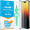Power Theory Schutzglas für iPhone 14 Pro Schutzfolie, Displayschutz Glass mit Anbringhilfe, Displayschutzfolie, Glas Folie mit Schablone [2 Stück]