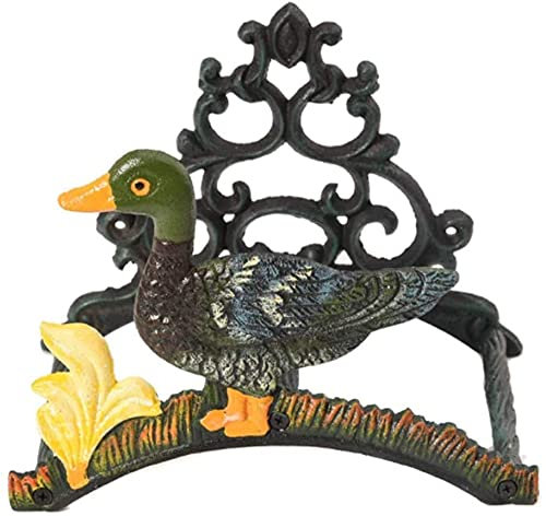 Duck Shape Creative Garden Hose Hook Wall Mounted Cast Iron Garden Hose Hanger Durable and Weather-Proof (Cast Iron One Size)
