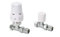 Straight White Thermostatic Radiator Valve Vertical Or Horizontal Mounting with Matching Lockshield Valve 15x1/2''