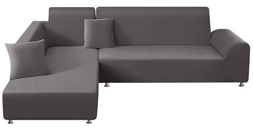 jianyana Sofabezug L Form Sofa Überwürfe Stretch Couchbezug L Form Rechts oder Links mit 2 Kissenbezügen Waschbar Ecksofa Sofaüberwurf Möbelschutz