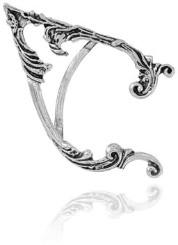 Dervivea Vintage Elfen Ohr Manschette Ohrringe - Übertrieben Silber Ohrclimber Gothic Statement Schmuck Für Frauen (Silbernes Rechtes Ohr)
