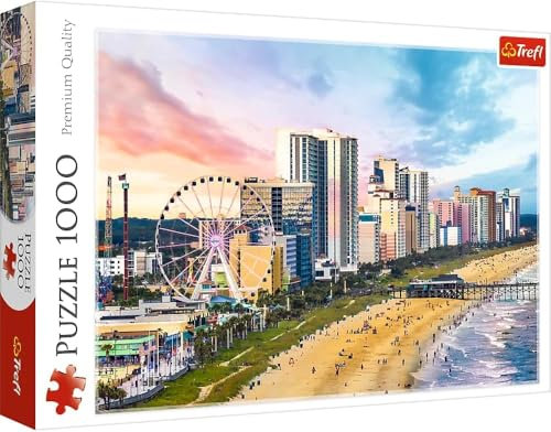 Trefl - Myrtle Beach, South Carolina, USA - Puzzle 1000 Elements - Puzzle für Reisebegeisterte, DIY, kreative Unterhaltung, Spaß, Klassische Puzzles für Erwachsene und Kinder ab 12 Jahren