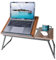 Laptop Desk, Laptop Bed Table with Foldable Legs & Cup Slot, Reading Holder Notebook Stand Breakfast Bed Tray Book Holder for Sofa, Bed, Terrace, Balcony (Brown)