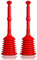 TURBO PRODUKTE Turbo Stampfer Rot - Pömpel rohrfrei - Saugglocke für Toilette, Waschbecken, Dusche uvm. - maximale Saugkraft - 5-faches Ansaugvolumen 2er Set