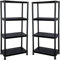 Zanbeel 2 x 4 Tier Heavy Duty Black Plastic Garage Storage Shelving 60cm Wide Shelves Shed Shelf Unit Home Office Pantry Workshop Racking(60 x 30 x 130cm)