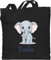Baumwolltasche - Elefant Dickhäuter Rüsseltier mit Namen - Tiermotiv Zootier - Unisize - Schwarz - personalisierter jutebeutel kinder elefanten geschenke jutetasche