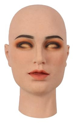 ROANYER Upgraded 2.0 Silicone Femminile Maschera Morbida Falso Signore Testa Realistico Viso per Crossdresser Drag Queen Transgender Costume (Betty-Avorio)