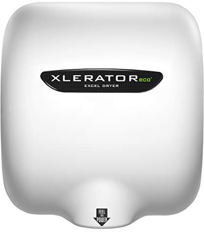 XLERATOReco Excel Dryer Secador de Manos, Sin Contacto, Secador de Manos más Sostenible, Cubierta de Termoestable Blanco, Sin Calor, Seca las Manos Rápidamente en 10 Segundos