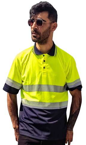 Capto Apparel Warnschutz-T-Shirt – Reflektierendes Warn-Shirt – Warn-Shirt – Sicherheits-T-Shirt – Arbeits-Shirt – Warn-Shirt für Herren – T-Shirt für Arbeitskleidung – Gelb/Schwarz – XL