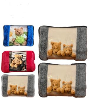 Bizzico Electric Hot Water Bag, Boule Electric Heater with Plush Pockets, Hypoallergenic 500 W, Hand Warmer, Foot Warmer