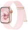 Upeak Gewebtes Sport Loop Armband Kompatibel mit Apple Watch Armband 44mm 45mm 46mm 49mm 42mm(Series 3 2 1), Nylon Verstellbare Sportarmband Band für iWatch SE Series 10/9/8/7/6/5/4/3/2/1, Rosa