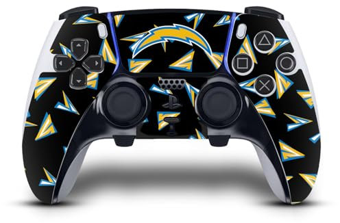 Head Case Designs Offizielle NFL Geometrisches Muster Los Angeles Chargers Vinyl Haut Gaming Aufkleber Abziehbild Abdeckung kompatibel mit Sony Playstation 5 PS5 DualSense Edge Controller