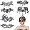 VYZUTR: Sexy Spitze Maske, 4-teilige Venezianische Damenmaske mit 2 Halsketten, Schwarz, Lace Augenmaske für Frauen, Maskerade Maske für Halloween, Karneval, Abendkleid, Tanz, Ball, Party