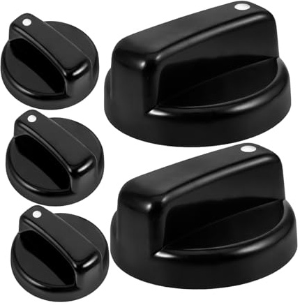 jojofuny Stoves Cooker Knobs Simple Style Plastic 5pcs Black Replacement Easy to Hold and Sturdy for Gas Stove for Range