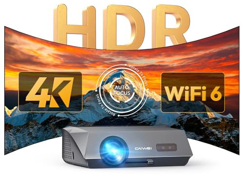 【Google TV Projector 4K】1800 ANSI Ultra HD Smart Daylight Projector with Netflix Officially ToF CMOS Auto Focus, 1.2 Short Throw, Dolby, Bluetooth WiFi6 for Home Theater, Outdoor Movie Games Office