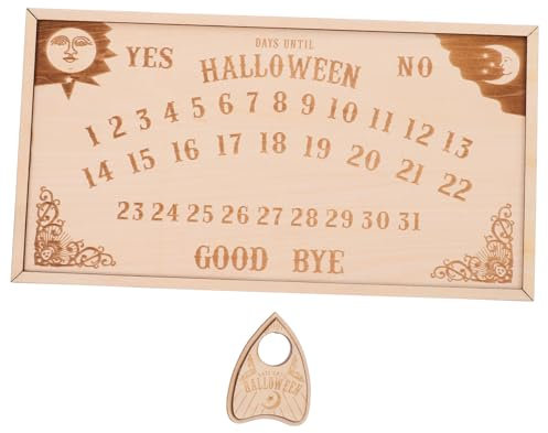 GRIRIW Halloween Countdown Plakette Aus Holz Mit Auffälligen Designs Und Leuchtenden Farben Als Wand- - Und Halloween- Langlebig Für Viele Jahre