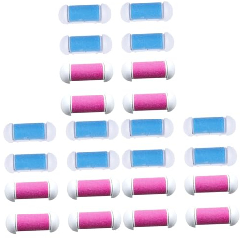 Healvian 24pcs Pedicure Supplies Foot Replacement Heads Electronic Foot File Rollers