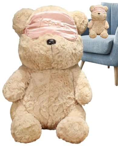 Bär Stofftier, Braunbär Plüschtier,Entzückende Bear Wear Masque Plüschtiere - Entzückende Tierplüschtiere, entzückend tragende Maskenbärenpuppe, simulierte Plüschtierbärenpuppe, 13,78 Zoll für Weihnac