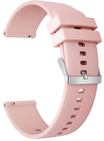 TOOBUR 22mm Uhrenarmband, Schnellverschluss-Silikon-Ersatzarmbänder, Kompatibel mit Uhren mit 22 mm Anstoßbreite, Universalmodell, Rosa