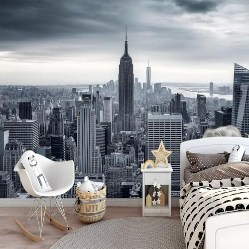 Fototapete New York City450 x 315 cm Vlies-Tapete XXL Wolkenkratzer Panorama Wandtapete Wanddekoration Wohnzimmer Selbstklebend Wandtapete Schlafzimmer Wohnzimmer Möbelfolie