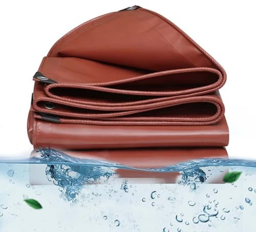SRHIMEOS Telo Impermeabile Esterno 4x6m, Telone Rinforzato Occhiellato, Teloni in PVC Resistente, Telo di Copertura Piscina, per Mobili da Giardino, Campeggio, Terrazze