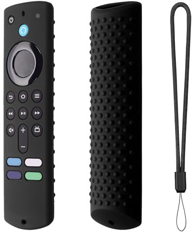 16x4.5cm Silikon Fernbedienung Hülle, Silikon Hülle Für Fir-e TV Stick 4k, Silikon Fernbedienungs Abdeckung, rutschfeste Silikon-Hülle Mit Umhängeband, Stoßfeste 4K Anti Fall RC Silikon Abdeckung