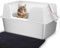 Vealind XXL Stainless Steel Cat Litter Tray High Sided with Low Entrance 23.7L x 16W x 12.5H Anti Leakage Extra Large Metal Cat Litter Box for Big Cats (White)