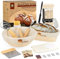 Gärkorb Brot Set Inkl. 2 Gärkörbe für Brot, 1000ml Gärglas Fermentationsglas, Teigschaber, Dänischer Teigbesen, Bäckermesser, Sauerteig Starter Set, Brot Backen Zubehör, Brotbackset
