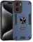 Huzhide for Motorola Moto E15 / G05 Phone Case, Shockproof Military Grade Heavy Duty Slim Back Cover Tough Armour Magnetic Bumper Hard Protective Case for Moto E15 / G05 with Ring Kickstand, Blue