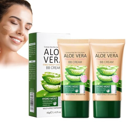 Aloe Vera Make-up BB Cream, Concealer-BB-Cremes Langanhaltend & Deckend, Hautberuhigend, Mattierend, Für einen perfekten Teint, Vegan & Dermatologisch Getestet (Elfenbein)