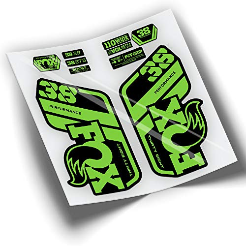 REF:VP439 Aufkleber kompatibel mit FOX 38 PERFORMANCE 2021-2025 MTB, Sticker, Aufkleber, Vinyl für Mountainbikes. (GRÜN 531)