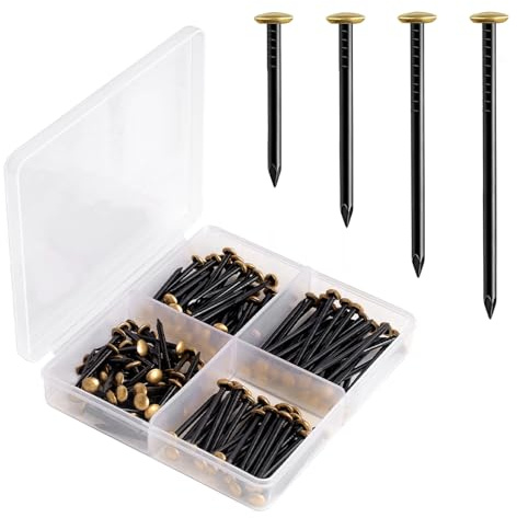 150 Stück Stahlnägel Set (20/25/30/40mm) Rostfreie Stahlnägel Bildernägel mit Box Nägels für Ziegelstein Putz & Holz Rostfreie Stahl nägel Ohne Bohren