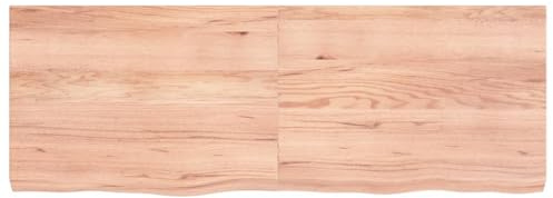 ZIRLANLV Encimera de Tocador de Baño de Madera Maciza con Borde Vivo, con Acabado de Roble Natural para Fregadero de Recipiente, Encimera para Gabinete de Tocador de Baño Moderno (Marrón Claro)