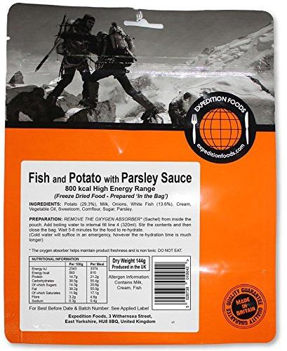 Expedition Foods Fish and Potato with Parsley Sauce | Freeze-Dried Camping & Hiking Food