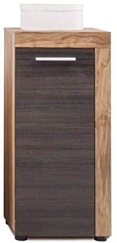 trendteam smart living - Cancun - Kommode - Dunkelbraun/Nussbaum - Badschrank - (BxHxT) 36 x 81 x 31 cm - Passend für Badezimmer oder Schlafzimmer - Tür Links oder rechts montierbar - Kratzfest