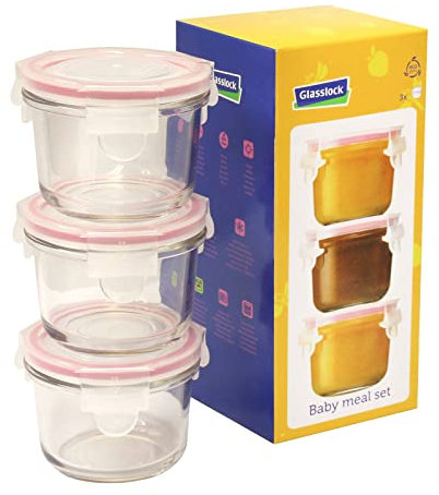 Set de conservation pour aliments pour bébés Glasslock GL-545 3x165ml en verre sans bpa