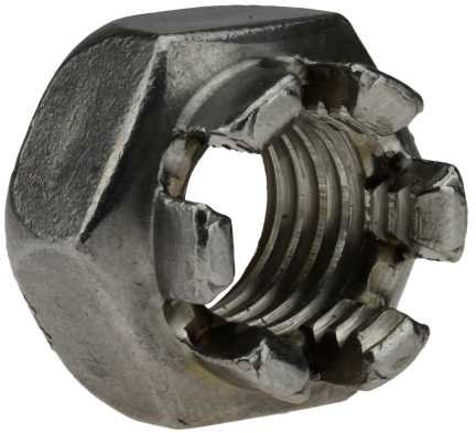 Reidl Kronenmuttern M 27 DIN 935 6/6 Au (Stahl - gedreht) blank 10 Stück