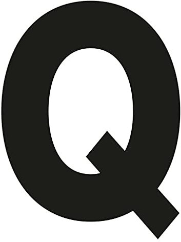 Merriway BH04050 (4 Pcs) Black Vinyl Stick-On Wheelie Bin Post Box Crate Dust Bin Letters 75mm (3 inch) Letter Q - Pack of 4 Pieces