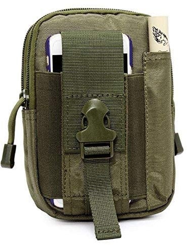 Lisirs Molle Pouch Compact EDC Utility Tactical Pouches Multipurpose Gadget Belt Pouch Waist Tool Bag with D Carabiner Army Green
