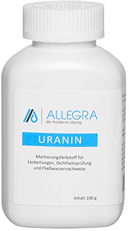 ALLEGRA Uranin AP 100 (100g) für Leckageortung, einfache Anwendung, wasserlöslich, geruchsneutral