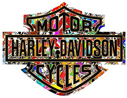 2 Adesivi Stickers Bomb Worldcustom compatibili con Harley Davidson Serbatoio Casco Moto Custom (12 cm x 9 cm)