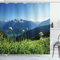 ABAKUHAUS Berg Duschvorhang, Diablo Lake Löwenzahn, mit 12 Ringe Set Stielvoll Modern, 175x200 cm, Grün Himmelblau