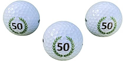 LL-Golf ® 3er Set 50 er Geburtstag Golfbälle mit Happy Birthday Motiv in Geschenkbox/Golf Geburtstagsgeschenk/Golfgeschenk Geschenk Geschenkidee