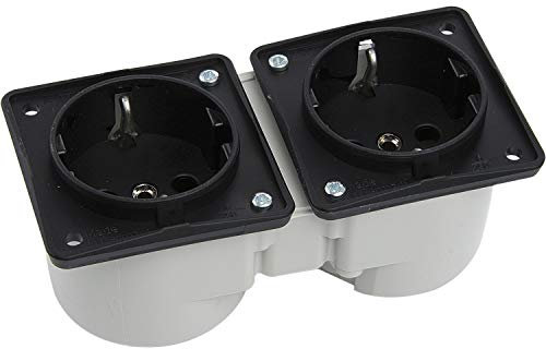 Berker Integro Doppelsteckdose schwarz ohne Rahmen