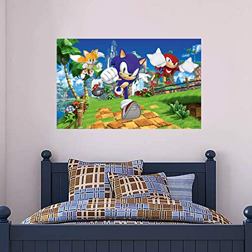 Sonic The Hedgehog Wall Mural - Sonic and Characters SONIC10 Art Vinyl Decal (90cm Width x 55cm Height)